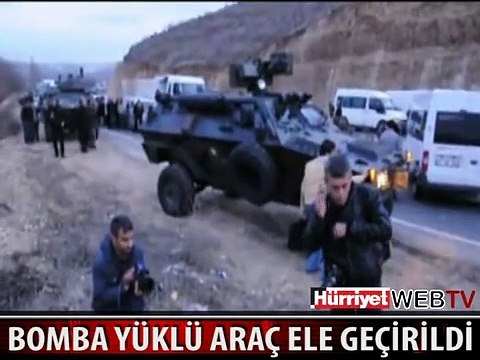 MARDİN DİYARBAKIR KARAYOLUNDA BOMBA YÜKLÜ ARAÇ YAKALANDI