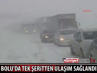 BOLU DAĞI KAR NEDENİYLE ULAŞIMA KAPANDI