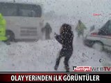 KAR NEDENİYLE 15 ARAÇ BİRBİRİNE GİRDİ