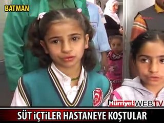 SÜTÜ İÇEN ÖĞRENCİLER HASTANEYE KOŞTU