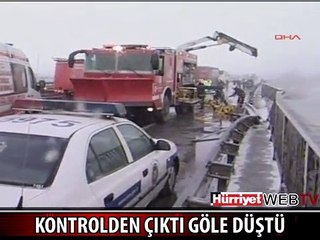 TIR BÜYÜKÇEKMECE GÖLÜ'NE UÇTU