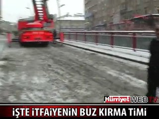 İŞTE İTFAİYENİN BUZ KIRMA TİMİ