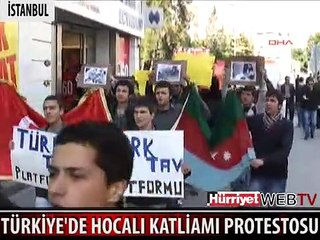 TÜRKİYE'DE HOCALI KATLİAMI PROTESTOSU