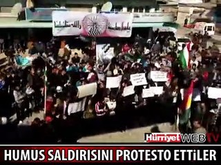 HUMUS SALDIRISI SURİYE'DE PROTESTO EDİLDİ