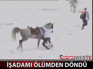 CİRİTÇİ İŞADAMI ATTAN BÖYLE DÜŞTÜ