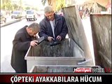 ÇÖPTEKİ AYAKKABILARA BÖYLE HÜCUM ETTİLER