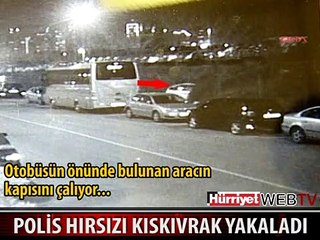 OTOMOBİL KAPISI ÇALARKEN YAKALANDI