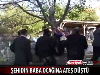 ŞEHİT ÜSTEĞMENİN BABA OCAĞINA ATEŞ DÜŞTÜ
