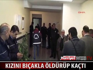 KIZINI ÖLDÜRÜP KAÇARKEN YAKINLARINI ARADI
