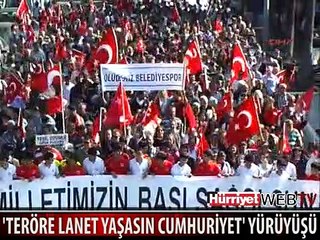 FETHİYE'DE TERÖRE LANET YAŞASIN CUMHURİYET YÜRÜYÜŞÜ