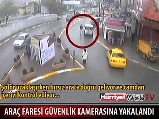 ARAÇ FARESİ GÜVENLİK KAMERASINA BÖYLE YAKALANDI