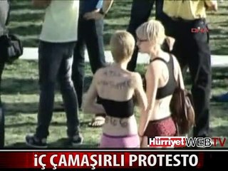 İÇ ÇAMAŞIRLI PROTESTO