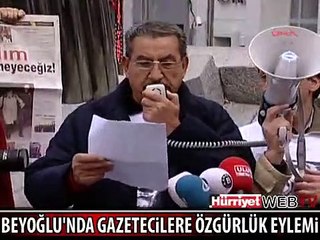 BEYOĞLU'NDA GAZETECİLERE ÖZGÜRLÜK EYLEMİ