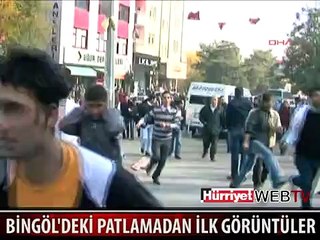 BİNGÖL'DEKİ PATLAMADAN İLK GÖRÜNTÜLER