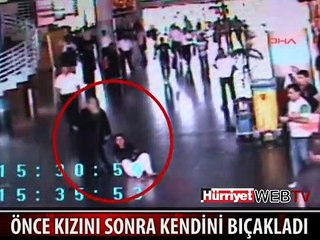 ÖNCE KIZINI SONRA KENDİNİ BIÇAKLADI