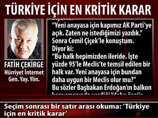 TÜRKİYE İÇİN EN KRİTİK KARAR