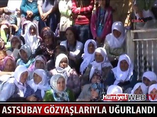KAZA KURBANI ASTSUBAY GÖZYAŞLARIYLA UĞURLANDI
