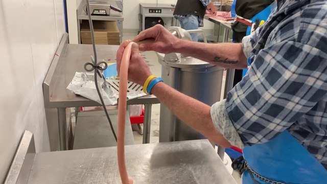Watch Robanco Meats butcher Shaune Barnes make some of his silver medal winning sausages.