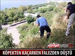 KÖPEKTEN KAÇARKEN FALEZLERDEN DÜŞTÜ