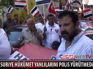 SURİYE HÜKÜMET YANLILARINI POLİS YÜRÜTMEDİ