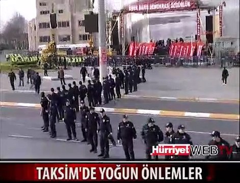 TAKSİM'DE YOĞUN GÜVENLİK ÖNLEMLERİ