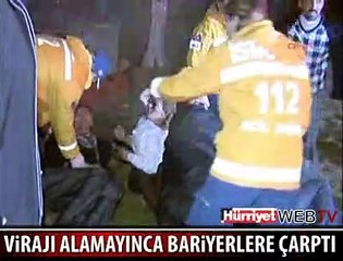 YANAN ARAÇTAN ZOR KURTULDULAR