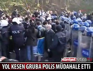 SARIYER'DE YOL KESEN GRUBA MÜDAHALE