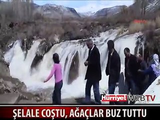 ŞELALE COŞTU AĞAÇLAR BUZ TUTTU