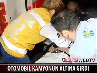 PARK HALİNDEKİ KAMYONUN ALTINA GİRDİ