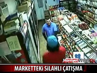 İŞTE MARKETTEKİ SİLAHLI ÇATIŞMA ANI