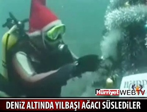 YENİ YIL AĞACI SU ALTINDA SÜSLENDİ