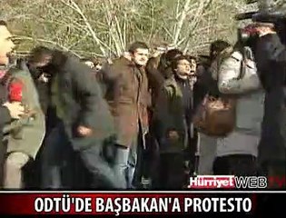 BAŞBAKAN'A ODTÜ'DE PROTESTO