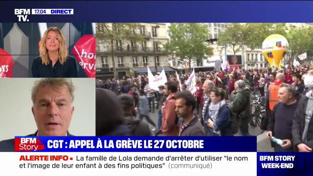 Grèves: Nous poursuivrons ce bras de fer, cette bagarre, jusqu'à ce que le gouvernement accepte de faire en sorte que l'ensemble des salaires évolue au même niveau que l'inflation , affirme Fabien Roussel