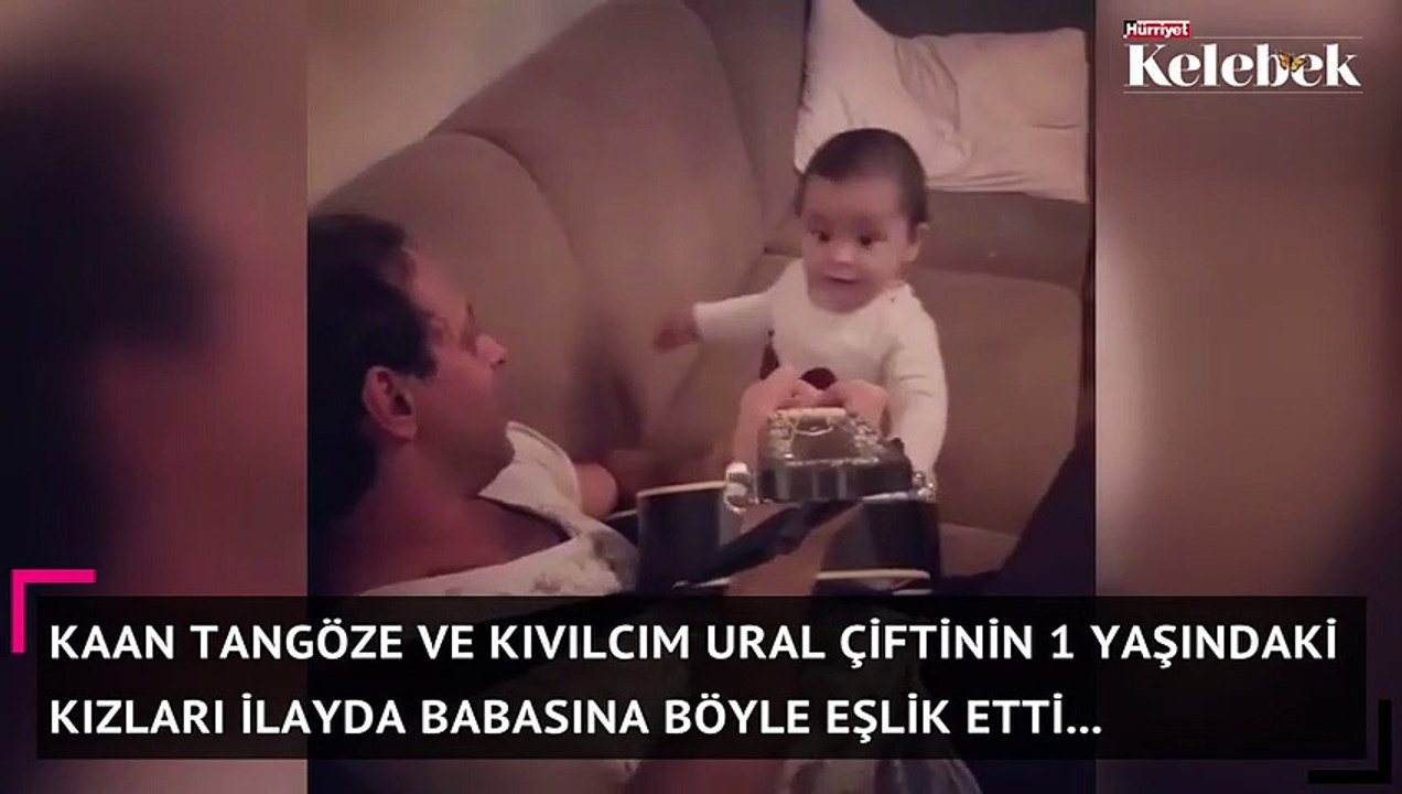 Kaan Tangöze ve Kıvılcım Ural çiftinin 1 yaşındaki kızları İlayda babasına böyle eşlik etti...