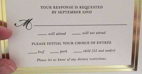 États-Unis : un couple propose à ses invités de manger des enfants lors de son mariage