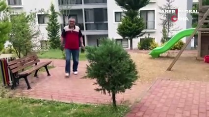 Merdiven boşluğuna düştü... Kurtarılma anları kameraya böyle yansıdı