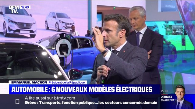 Mondial de l'Auto à Paris: Emmanuel Macron réaffirme vouloir atteindre 2 millions de véhicules électriques produits en France en 2030