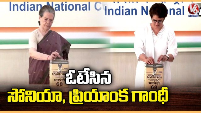Sonia Gandhi , Priyanka Gandhi Caste Vote In Delhi | Congress President Election | V6 News