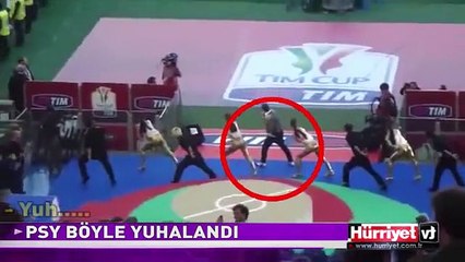 MAÇ ÖNCESİ KONSER VEREN PSY BÖYLE YUHALANDI