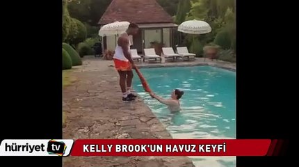 Kelly Brook'un havuz görüntüleri internete sızdı
