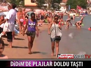 DİDİM'DE MAYOSUNU GİYEN DENİZE KOŞTU