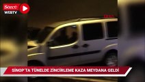 Sinop'ta tünelde zincirleme kaza