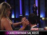 ÜNLÜ YILDIZ CANLI YAYINDA SAÇ KESTİ