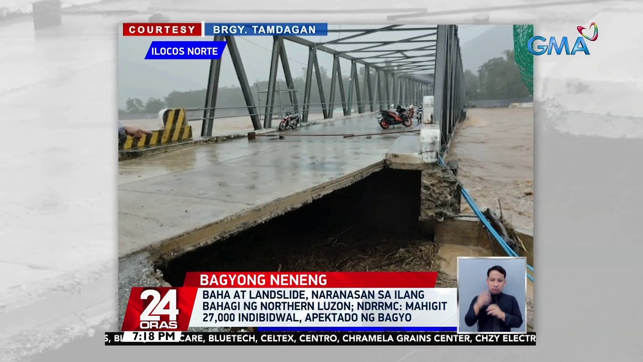 Baha at landslide, naranasan sa ilang bahagi ng northern Luzon; NDRRMC: mahigit 27,000 indibidwal, apektado ng bagyo | 24 Oras