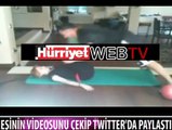 KARISININ VİDEOSUNU ÇEKİP TWİTTER'DA YAYINLADI