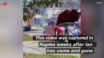 Tesla Bursts Into Flames, Likely Caused by Battery Corrosion Related to Hurricane Ian
