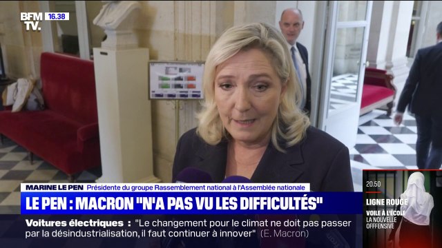 Pénurie de carburants: pour Marine Le Pen, Emmanuel Macron n'a pas vu arriver les difficultés