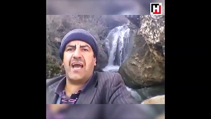 Hayatında ilk kez şelale gören adam!