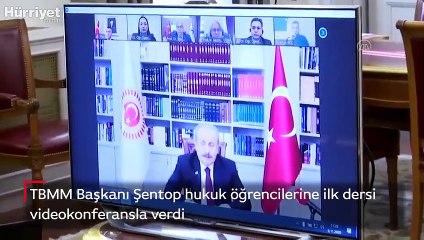 TBMM Başkanı Şentop hukuk öğrencilerine ilk dersi videokonferansla verdi