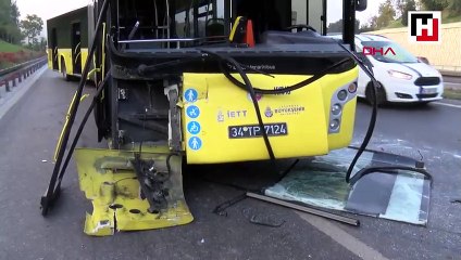 Kağıthane'de İETT otobüsü kamyonete çarptı